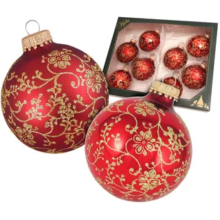 Krebs Glas Lauscha Weihnachtsbaumkugeln Rankendekor Rot 7cm