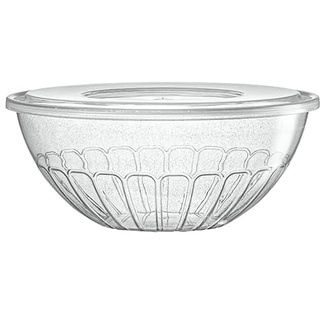 Decorline Schüssel 3er Set 2,5 Liter Mit Deckel |Runde Schale Obstschalen Servierschalen Salatschüssel | bruchsicher, Wiederverwendbar, BPA-frei | Salatschale Kunststoff (3 x 24cm, Glitter Silber)
