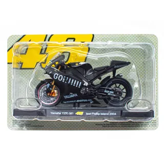 OPO 10 - Motorrad 1/18 von "The Doctor Valentino Rossi #46, Reproduktion kompatibel mit Yamaha YZR-M1 - Test Phillip Island 2004 - VR035