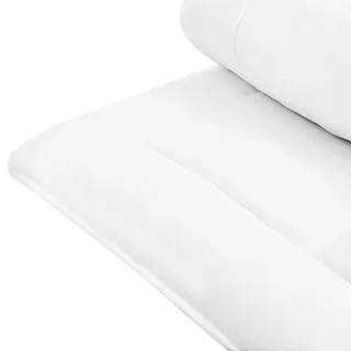Beliani Bettdecke Weiß Mikrofaser 135 x 200 cm Extra Warm Ganzjahresdecke Vier-Jahreszeiten Steppdecke Steppbett Monochromatisch Paspel Schlafzimmer - Weiß