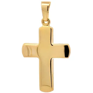 HOPLO Kreuzanhänger Kettenanhänger Gold Anhänger Kreuz massiv 585 - 14 Karat Gold