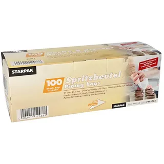 Papstar Starpak 100 Spritzbeutel 2,6 l 54 cm x 26,5 cm transparent