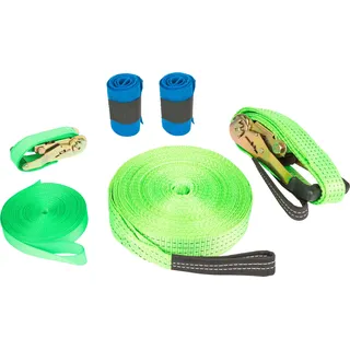 Small Foot Company small foot Slackline Set inklusiv Baumschutz und Sicherheitsleine, bis 80 kg Spielzeug, Grün, standard size