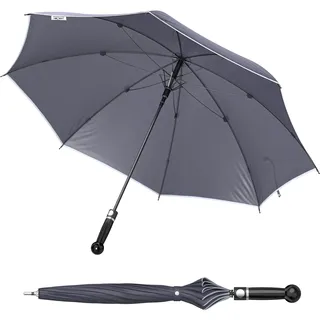 Extrem stabiler Sicherheits Regenschirm mit gratis Videokurs „Selbstverteidigung mit dem Regenschirm“ Sehr handlich (78 cm, Echtholz Griff Knauf schwarz). Security + Selbstschutz - 78cm