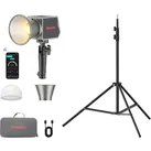Multiblitz Set Fotolicht LED 100W Lampenstativ Lichtstativ Fotostudio Fotolampe, Dauerlicht, Schwarz, Silber
