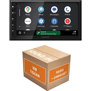 JUST SOUND best choice for caraudio Autoradio Kenwood DMX6523DABS passend für VW Tiguan 2 + Rückfahrkamera | CarPlay Wireless Android Auto Wireless