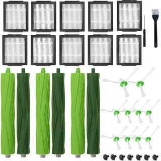 Ersatzteile für iRobot e/i/j Serie, Ersatz Zubehör für Roomba i7 i7+ i3 i3+ i4 i4+ i6 i6+ i8 i8+ j7 E5 E6 E7, Enthalten 6 Gummibürsten, 10 Filt...