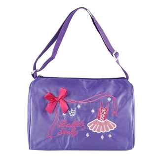 Kuuleyn Balletttasche Mädchen, Ballett Tasche Für Mädchen, Große Kapazität Verstellbar Für Kinder Balletttasche Kinder Tanz Rucksack Bestickte Ballett Nylon Stoff Tasche(Violett) - Einheitsgröße