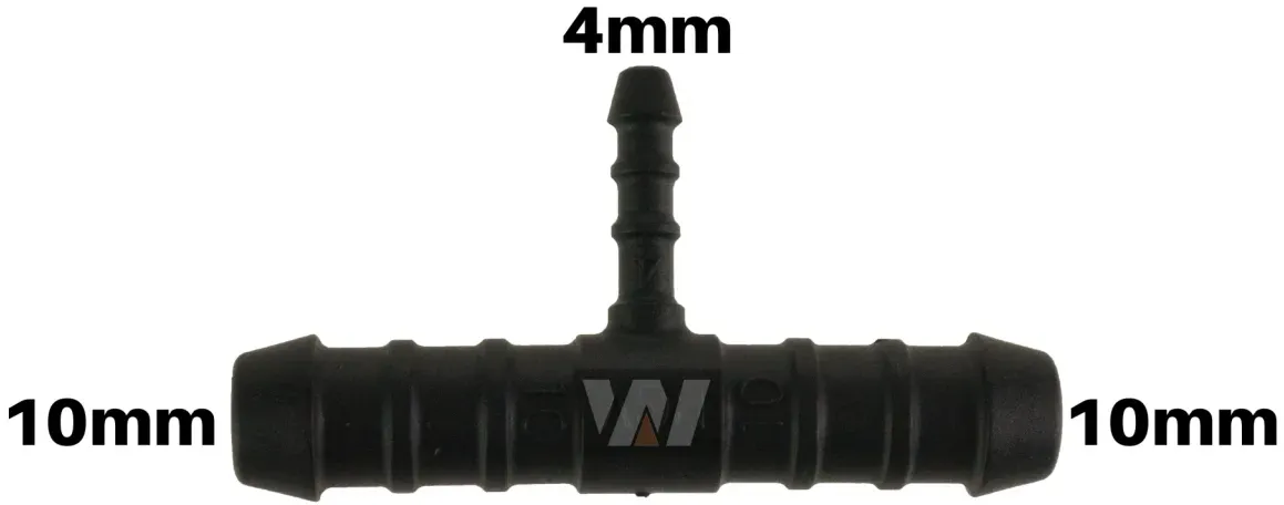 WamSter® T Schlauchverbinder Pipe Connector reduziert 10mm 10mm 4mm Durchmesser
