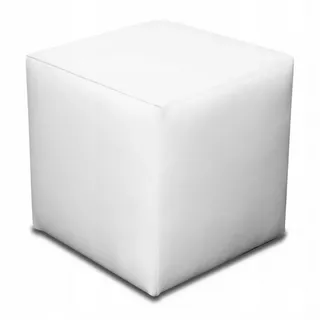 Best For Home - Sitzhocker | Bodenkissen Hocker | Sitzwürfel Kunstleder | Fußhocker Wohnzimmer Gepolstert | 40x40x40 | Holzwerkstoff (Weiß)