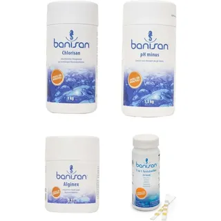 Wasserpflege-Set Chlorchranulat pH-Minus Algen Teststreifen Whirlpoolpflege-Set - Banisan