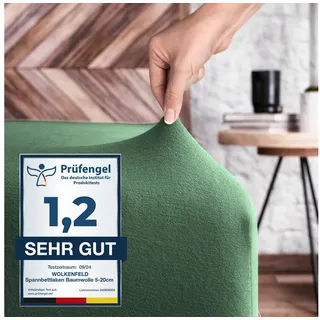Wolkenfeld Spannbettlaken Jersey 140 x 200 - 160 x 200 - 180 x 200 - 200 x 200 cm Waldgrün