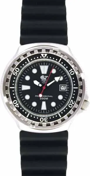 Poseidon Taucheruhr - Herren - Schwarz - 500m #