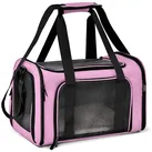 Transporttasche für Katze Hund, Hundetransportbox, Faltbare Katzentransportbox, tragbar, 5kg Katzen Hunde Tragebox, für mittelgroße Hunde, Katze (M, Rosa)