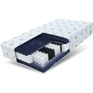Fdm Matratze 180x200 cm Taschenfederkern NOIR 7 Zonen H3 H4 23 cm hr Schaum aloevera Bezug