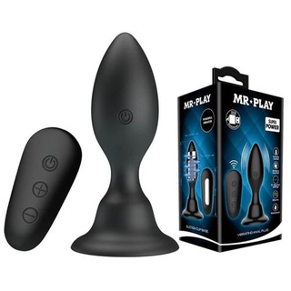 Mr. Play Vibrierender Analplug, Schwarz, 10,8x3,4 cm