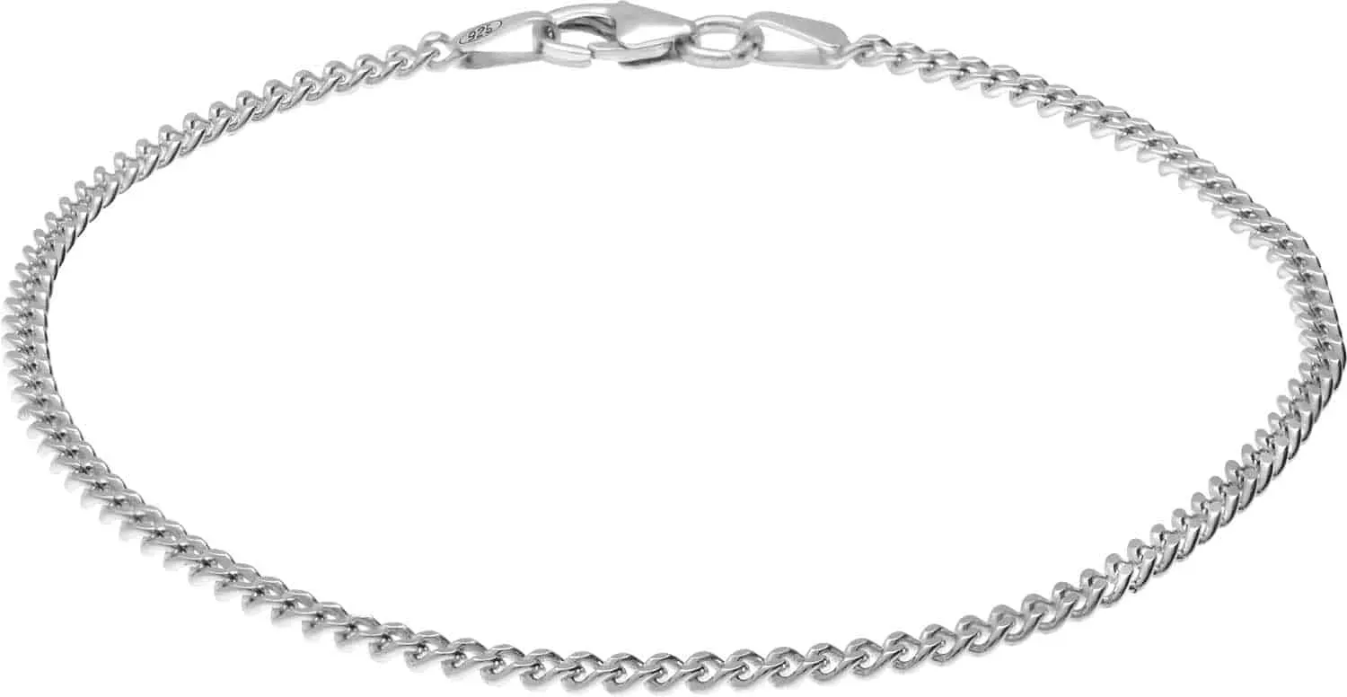 925er Silber Panzerarmband rhodiniert