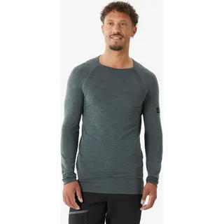 Herren langarm Klettershirt Merinowolle - Seamless grau