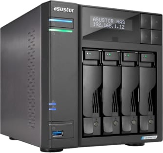 Asustor Lockerstor 4 Gen 2 AS6704T | 4 Bay NAS - Netzwerkspeicher Gehäuse, Quad Core 2.0GHz CPU, 4 M.2 PCIe 3.0 ssd Slot, 2 2.5GbE Port, 4GB RAM DDR4
