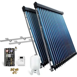 feueranker® Röhrenkollektor Solarpaket Vakuumröhrenkollektor HP30-2 9,78 m2 Flachdach Solar