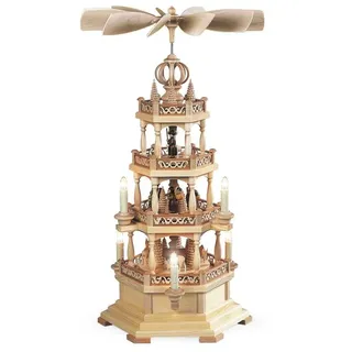 Müller Pyramide mit Waldmotiv 3-stöckig natur elektrisch Höhe 63 cm