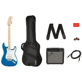 Squier E-Gitarre, E-Gitarren, E-Gitarren-Sets, Affinity Series Stratocaster HSS Pack MN Lake Placid Blue - blau