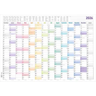Neumann Jahresplaner XL 14 Monate 2026 - Plakat-Kalender 100x70 cm - Jahresübersicht - Ferienübersicht - Arbeitstagezählung - Alpha Edition