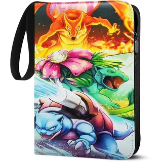 Sammelalbum für Pokemon Karten, 50 Seiten 400 Taschen Sammelkarten Album, Tragbar Wasserdicht PU Karten Halter Heft Ordner Buch, Sammelkartenalben für Sammler sjt4