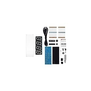 Vikye 4-stellige Uhr Zum Löten, DIY-Kit, LED-Display, Musikwecker-Kits, Automatische Anzeige von Zeit, Temperatur und Datum, Perfekt für Studenten und Heimwerker (Blau)