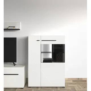 INOSIGN Highboard »Trentino«, Vitrine, Soft-Close-Funktion, Hochglanzfronten, Breite 87 cm weiß