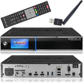 Gigablue UHD Quad 4k Receiver mit 2 x DVB-S2 FBC Tuner SAT-Receiver 2xDVB-S2 inkl. Babotech® WLAN Stick mit 1TB Festplatte