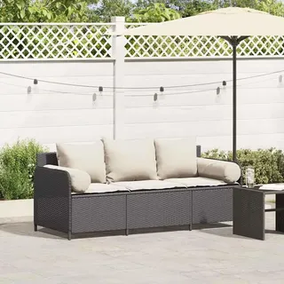 Festnight Balkon Sofa Rattan Sofa 3 Sitzer Balkonsofa Balkonmöbel Kleiner Balkon Balkon Couch Gartensofa Wetterfest Balkonlounge Gartenbank Wetterfest Lounge Sofa Outdoor Rattansofa