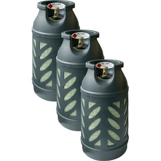 3x Premium Composite Eigentums   Propan-Gasflasche 10 kg (leer)