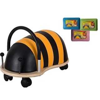 Original Wheely Bug Rutschauto Biene groß Der Rutscher schlechthin Ab 36 Monaten geeignet Exklusivpaket mit einem Paket Straßenmalkreide Farblich Sortiert