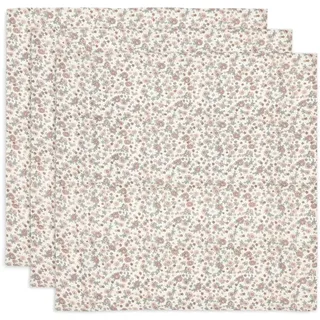 jollein Musselin Tuch Baby - Retro Flowers - 3er Pack - 70x70cm - 100% Baumwolle - Spucktuch