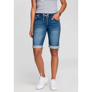 KangaROOS Jogg-Jeansbermudas, gerade Beinform, Used-Waschung und Abriebstellen KangaROOS blue used