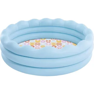 Intex Der hellblaue Intex „Wavy Edge Pool“ mit gewelltem Rand und Retro-Bodenmuster bietet erfrischenden Badespaß und stilvolle Akzente für Kinder ab