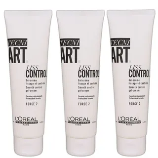 Loreal Liss Control 3 x 150 ml Tecni.art Glättende Styling-Creme Neue Serie