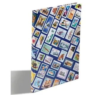 Leuchtturm Briefmarken Einsteckbuch HOBBY, 16 weiße Seiten, Einband mit Breifmarkenmotiven, DIN A 4