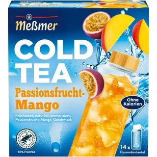 Meßmer Cold Tea Passionsfrucht-Mango 14 Pyramidenbeutel,