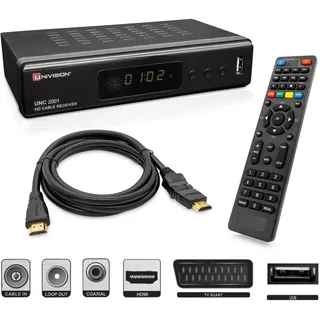 HD DVB-C Kabel Receiver HDMI SCART USB digitaler Kabelreceiver FullHD 1080p