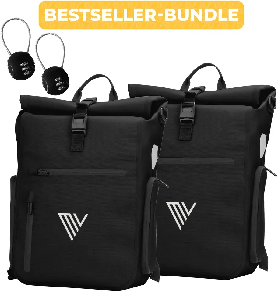 2x EVO Fahrradtaschen + 2x Schlösser - Bundle,EVO Bundles