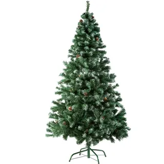 Tectake tectake® Weihnachtsbaum 180 cm, 705 Spitzen und Zapfen grün