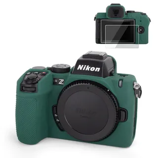 VOVMOEYA Tasche für Nikon Z50II mit 2 Displayschutzfolien, Z50 II Hülle, Silikon, Kameratasche, Schutzhülle, Zubehör, weich schützend leicht, Camera case