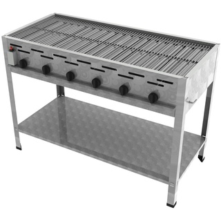 ChattenGlut Professional Gastrobräter 6-flammig Standgerät 22,0 kW mit Gewerberegler und SBS 1140x530x800mm mit Rost