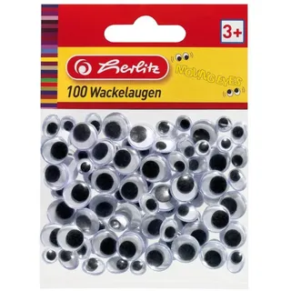 Herlitz Wackelaugen, 100 Stück sortiert