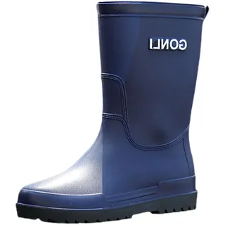 TUDUZ Regenstiefel für Herren modische Gummistiefel rutschfeste Gartenstiefel für den Außenbereich Arbeitsschuhe bequeme leichte Regenstiefel zum Angeln Schuhe Blue gr 44 - 44 EU