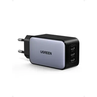 UGREEN Nexode USB C Ladegerät 65W GaN Netzteil mit 3X USB-C-Port Schnellladegerät Kompakt Charger kompatibel mit MacBook Pro/Air, HP Laptop, iPad, iPhone 16, Galaxy S24