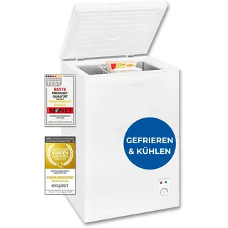 GGV Exquisit Exquisit GT100-050E Stand Gefriertruhe, 54,5 cm breit, 99 L, LED Beleuchtung, Weiß