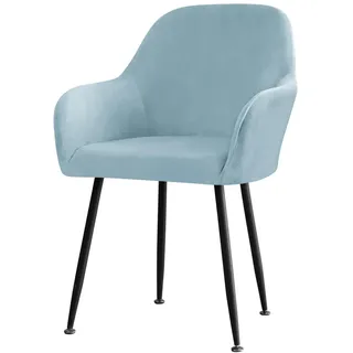 Highdi Stretch Stuhlbezug Stuhlhusse 1/2/4/6er Set,Samt Elastischer Stuhlbezug Stuhlhussen mit Armlehne Abnehmbare Stuhlbezug Schonbezug für Esszimmer Wohnzimmer Hochzeit Deko (hellblau,1 Stück)